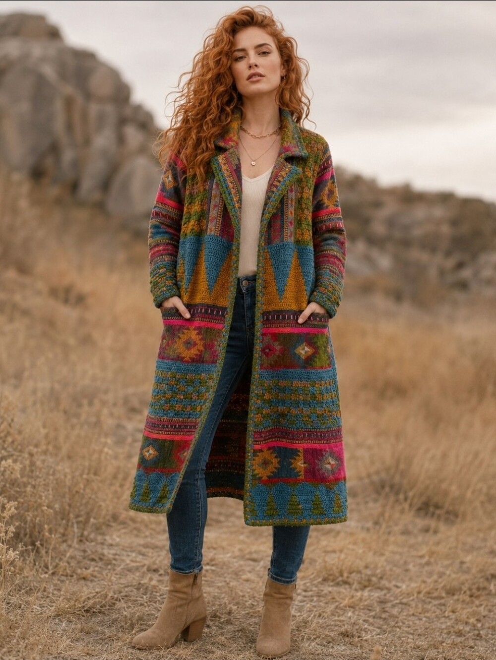 Anthropologie Aztec Embroidered Crochet Woven Jacket Small/Medium Pink NWT